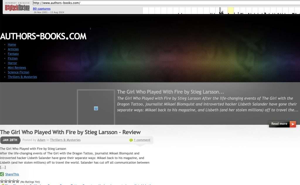AUTHORS-BOOKS.COM from the Wayback Machine