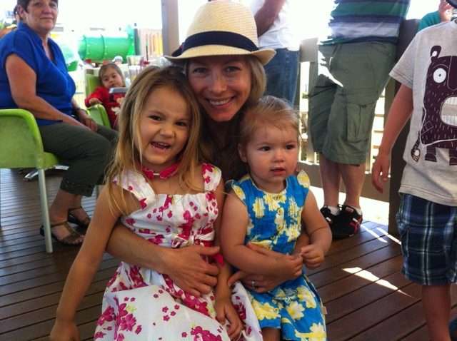Alexandra Tesoriero (mummy and author) with daughters Aria and Avery