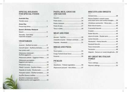 The index of 'from Nonno's garden to Nonna's kitchen'