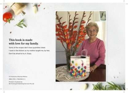 The publishing information page of 'from Nonno's garden to Nonna's kitchen'